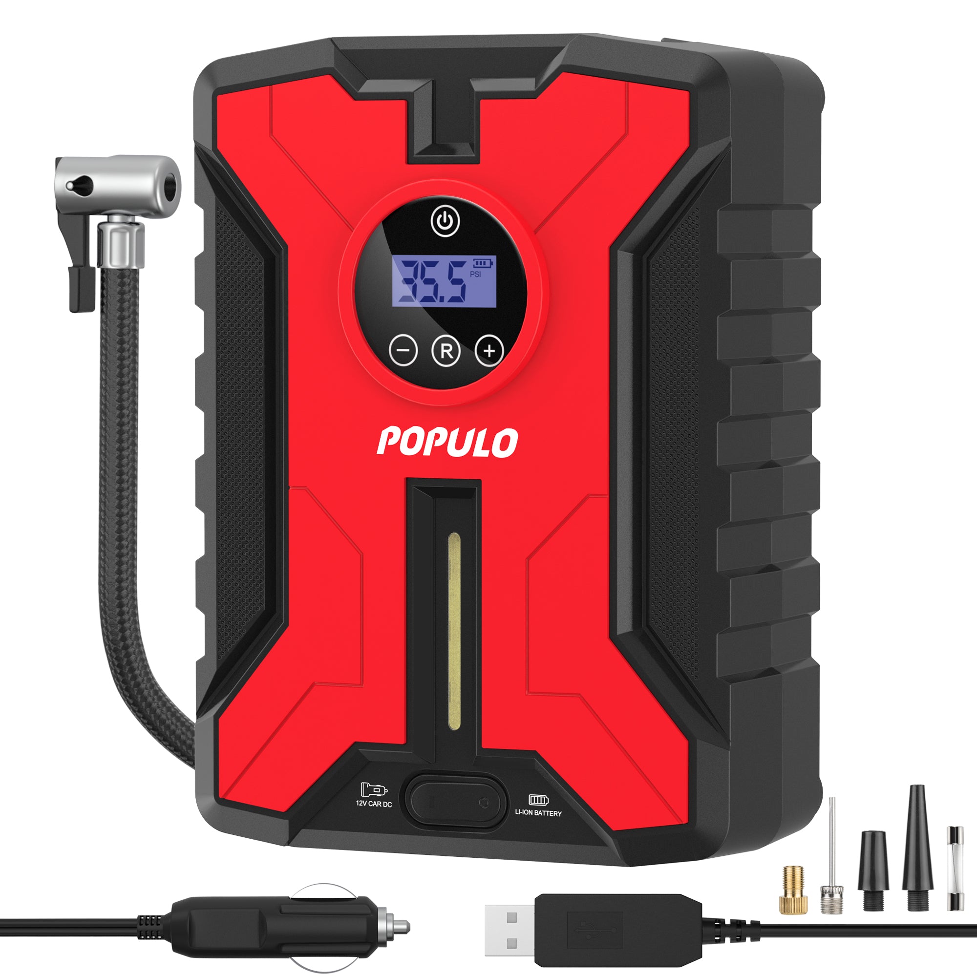  Powools Tire Inflator Portable Air Compressor - Air Pump for  Car Tires by w/Auto-Shutoff, Air Compressor for Car (160PSI), Powerful &  Portable Tire Inflator, Compact Bike Pump, Yellow (PL8768) : Automotive